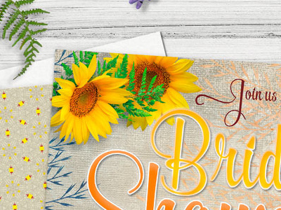 Vintage Summer Sunflowers Bridal Shower Invitation bridal shower bridal shower invites invitations nature print design rustic sunflower
