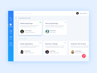Meeting Schedule design ui