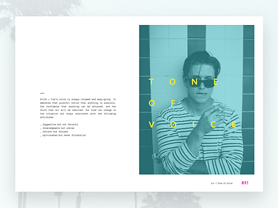 Tone of Voice | Brand Book | Knife and Fox 90s agency branding cali california flat zach morris