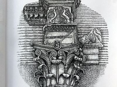 Fragments drawing illustration pen and ink sketch