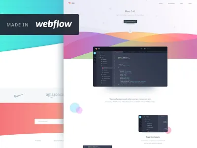 Edd - landing page (webflow template) code editor free freebie homepage html landing page product ui ux webflow