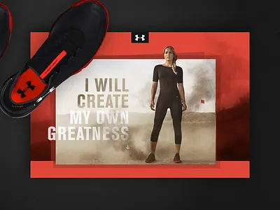 Under Armour dark homepage interface landingpage red sport ui ux web webdesign