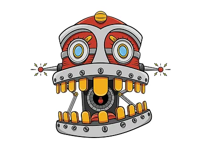Crunchbot 2.0 cartoon character clunky digital illustration photoshop robot technology