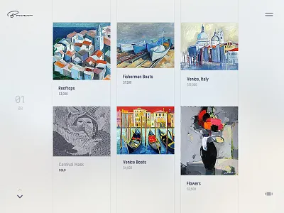 Bonev Art / Grid view art concept design gallery oil painting responsive ui ux web