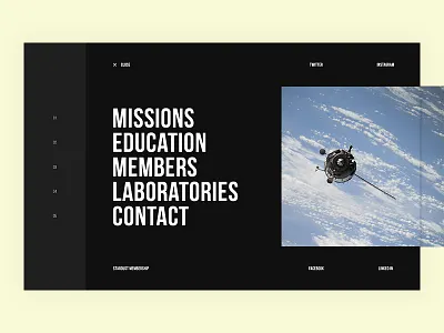 Sixmoon Menu Hover big black design full hover menu nasa navigation bar pagination photo space typo typography ui ux web webdeisgn webdesign website white