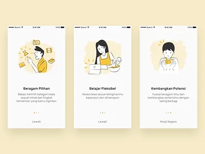 Klasio - Walkthrough app ios klasio onboarding online course online learning uiux walkthrough