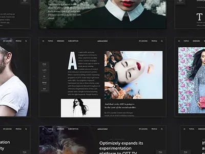 Universitet on Behance behance flatstudio interface news page presentation ui universitet ux