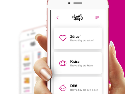 Health in pocket (iOS App) app beauty care health ios kids pink rose gold shadow ui woman