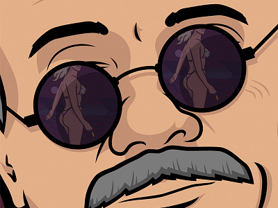 Weekend At Bernie's movie poster for Bigger Picture Show 2016 bigger picture show illustration indy film fest lettering mustache portrait poster they live weekend at bernies