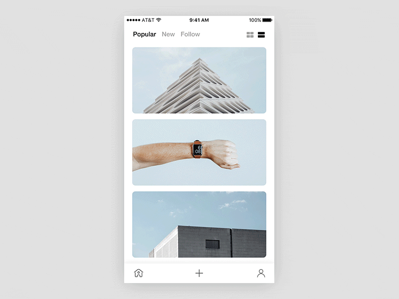 Unsplash - Photo App Concept | Free .prd #2 animation app clean freebie gif minimal minimalism photo app principle ressource ui ux