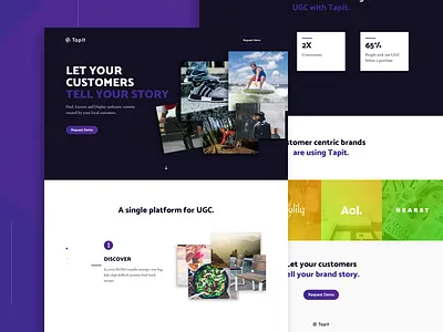 Tapit Homepage app b2b clean design homepage landing marketing social media ui ux web website