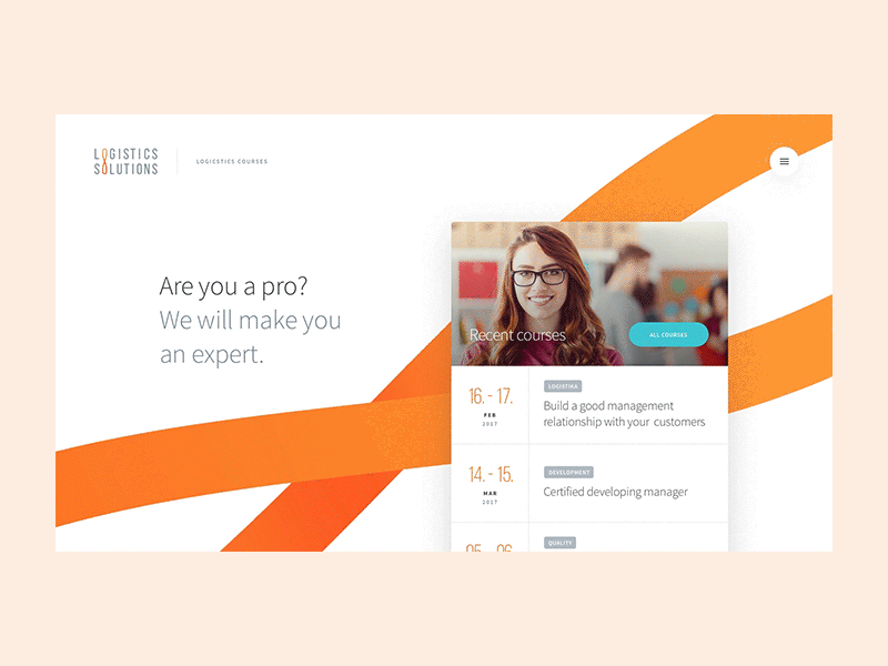 Landing page concept business business training courses design orange principle prototype sketch ui ux web
