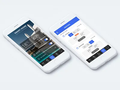 Smart Home Automation Application alarm application automation cameras dashboard home lights rooms sensors smart temperature ui design prototyping