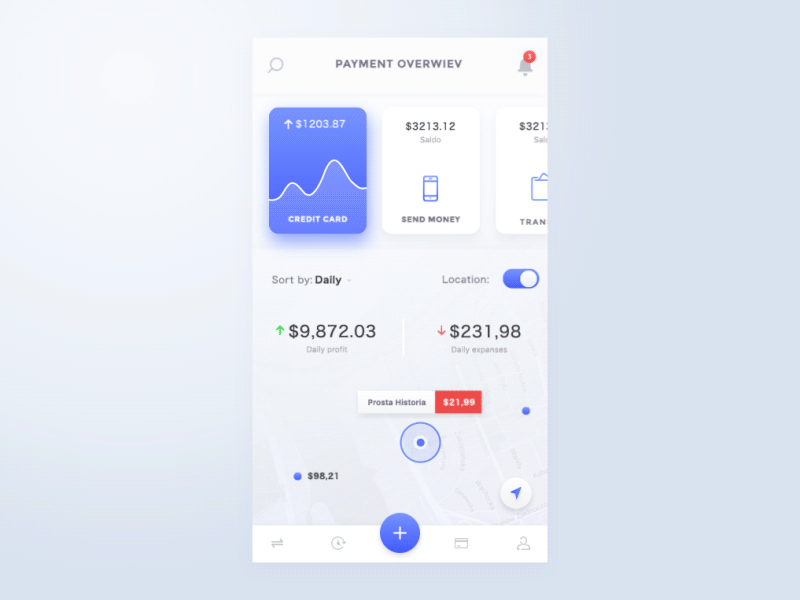 Finance App 10clouds bachanek bank chart finance kamil map money payment send transfer