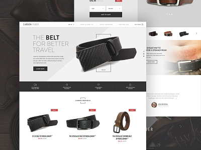 Carbon Fiber belts brand aid ecommerce shopping ui ux website