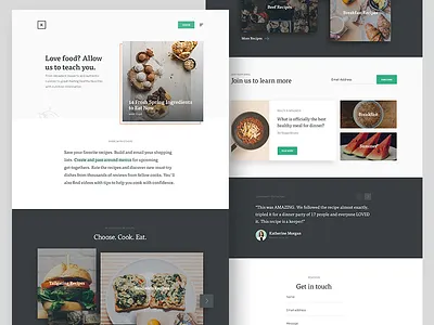Another Landing page block blog designer dribbble food green landing minimal recipe ui ux website