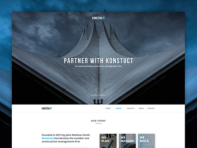 Konstruct Landing Page (Free Website Template) construction landing page minimal sketch template ui uidesign web webdesign