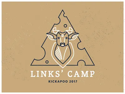Links Camp – Wisconsin Cheese badge bull camp cheese cow dairy horn logo seal slice swiss wisconsin