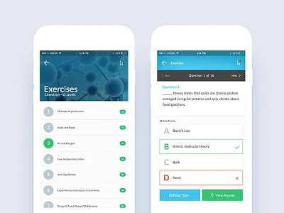 Learning Lab Exercises List app econceptions education iphone learning list science subject ui