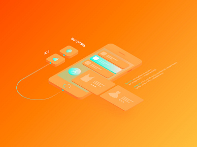 Mobile Illustration android design graphic illustration ios isometric mobile roadmap ui