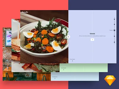 Restaurant Web Kit cafe download food freebie homepage kit menu restaurant scroll side navigation web