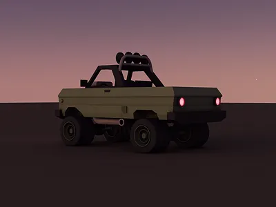 Pickup truck 3d c4d cinema4d low poly