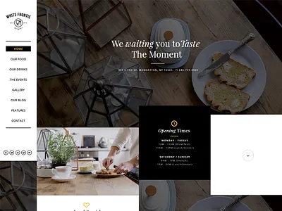 Restaurant Website design food restaurant sidebar menu website
