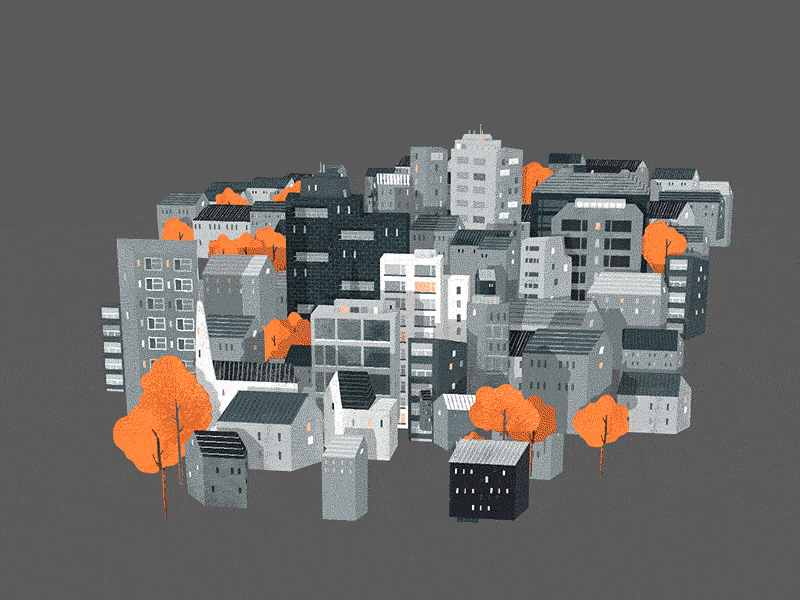 MC City Turn Table 3d after effects animation c4d cinema 4d city illustration motion design motion graphics photoshop