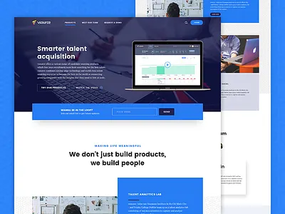 Vsource Website blue interface landingpage platform recruitment ui web website