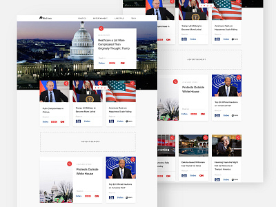 News Site clean hero image landing page news ui uiux ux web design