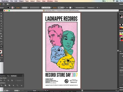 Lagniappe Records RSD 2017 Poster (Full Image Attached) illustration lafayette lagniappe records louisiana poster psychedelic record store day records vector vinyl