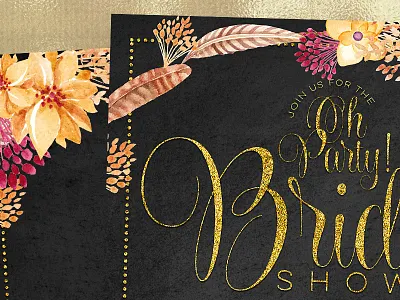 Bridal Shower Invitation | Bohemian Chalkboard bridal shower cards graphic design invitation printed invitation typography wedding