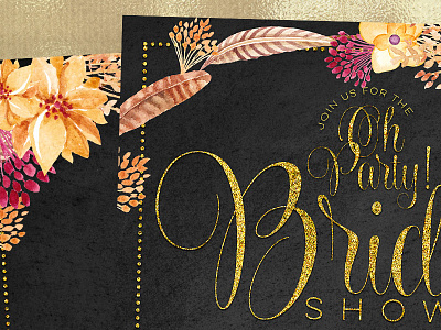 Bridal Shower Invitation | Bohemian Chalkboard bridal shower cards graphic design invitation printed invitation typography wedding