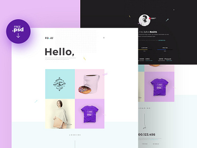 FOLIO - Free Homepage PSD free psd freebie homepage interface landing page portfolio psd ui ux web design website