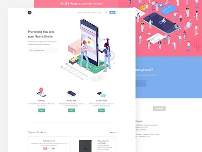 Screenworks landing page app branding design flat icon mobile type ui typography ux web