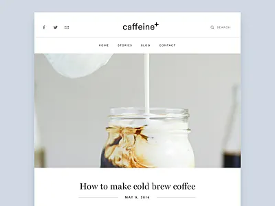 Coffee Blog Concept blog coffee cold brew coffee landing page minimal read web website