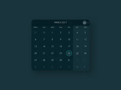Calendar - Daily UI 038 calendar clean dailyui dark download free sketch