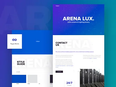 Redeveloped corporate style for a factory ARENAlux branding design equipment factory ledscreen lighting rebranding redesign