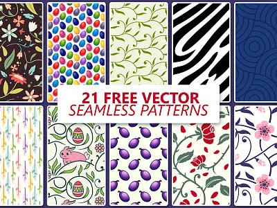 21 Free Vector Seamless Patterns design download easter floral free freebies pattern seamless seamless patterns set vector