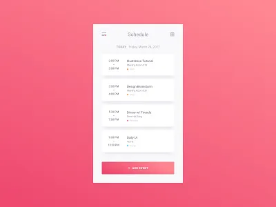 Daily UI #071 - Schedule 071 concept dailyui events mobile schedule tasks to do ui ux