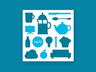 Meet Xero invitation breakfast coffee illustration