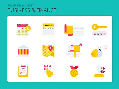 Business & Finance Icon business color design designer fintech graphic icon logo set vector