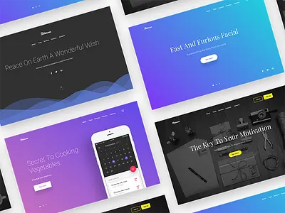 Free header/hero backgrounds slides - Sketch colors fashion freebie gradient header hero landing page sketch slider ui waves webdesign