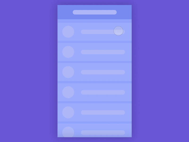 Quick send animated contacts list principle send through