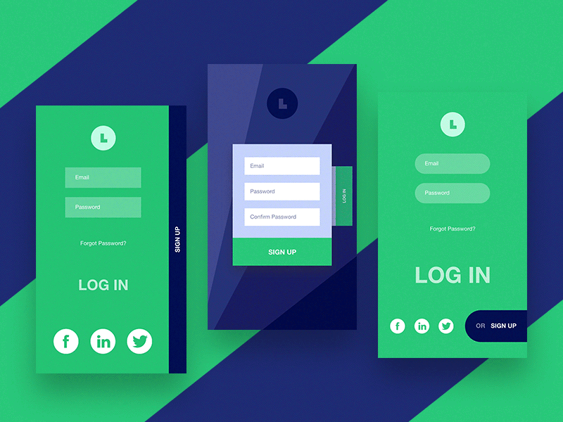 Landing Experiments. Sources sorted by complexity animation freebie interaction login mobile prd principle signup ui ux