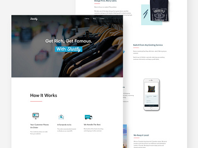 Shirtly Website clean hero image landing page minimal ui uiux ux web design