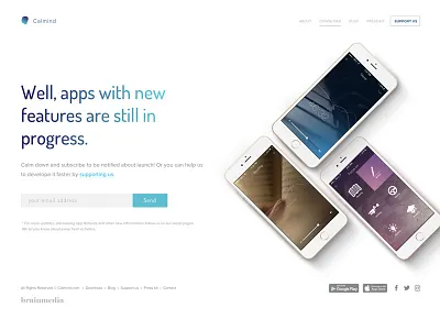 Calmind subscribe app calmind clean minimalism mobile product productivity soft tool