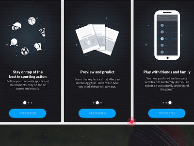 Sportscafe Onboarding app design game playstore uiux