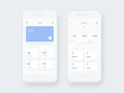 Wallet iOS App - Statistics app chart clean design ios iphone minimal statistics style ui ux walet