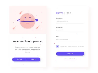 Log in page card design flat illustration line art log in minimal sign in sign up ui ux web